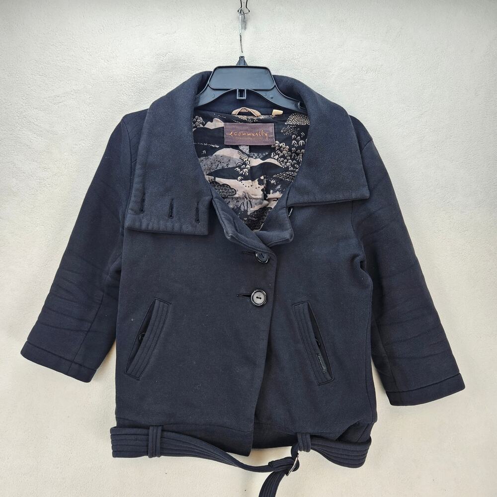 ARITZIA COMMUNITY WOMEN'S SMALL VINTAGE SHORT SLEEVE JACKET LARGE COLLAR ORGANIC